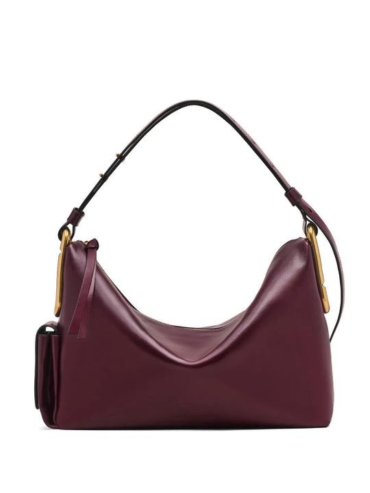 Burgundy bag, front view