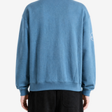 Blue hoodie, full body view