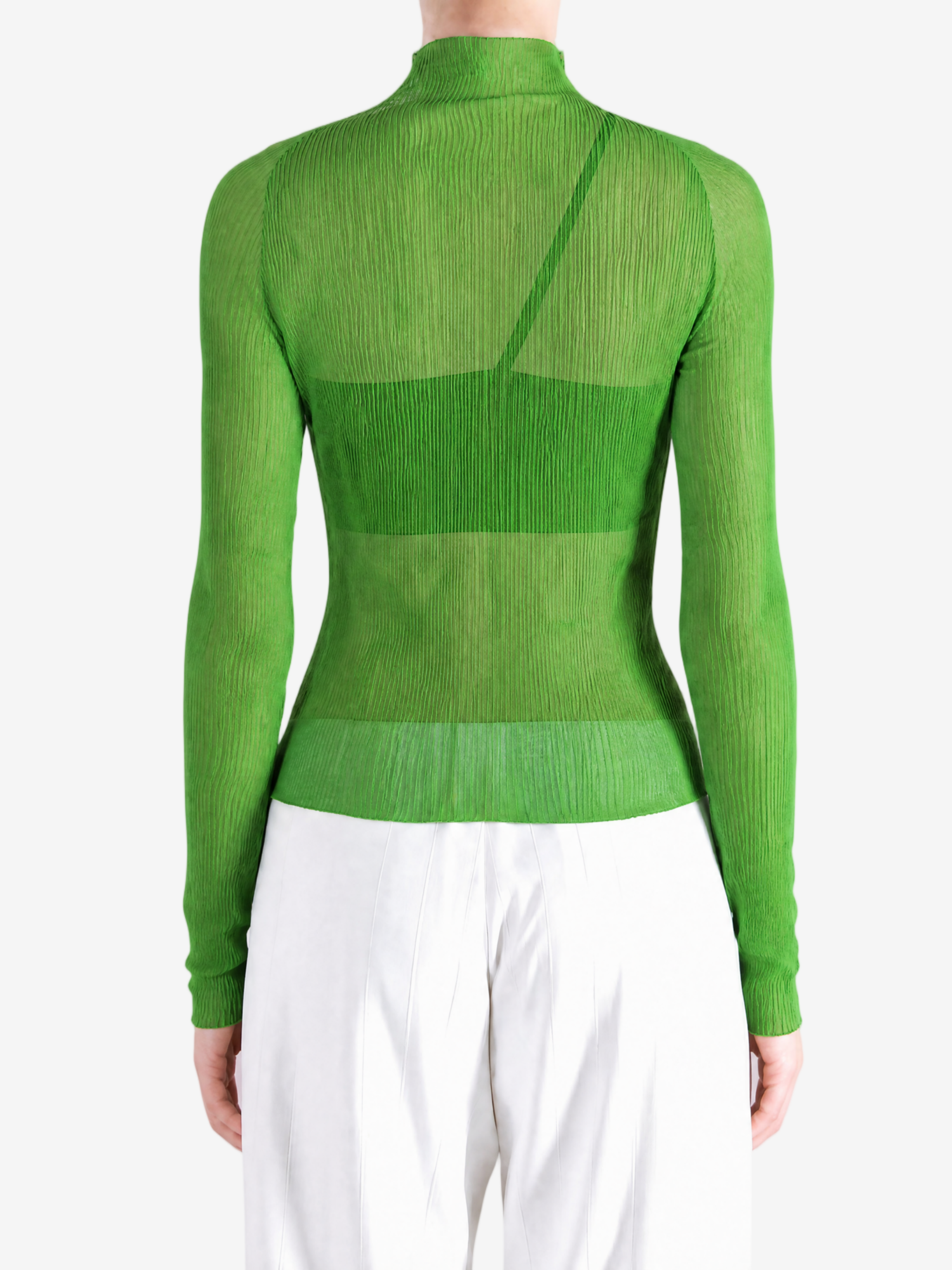Green shirt worn by a person, showing the shirt fit