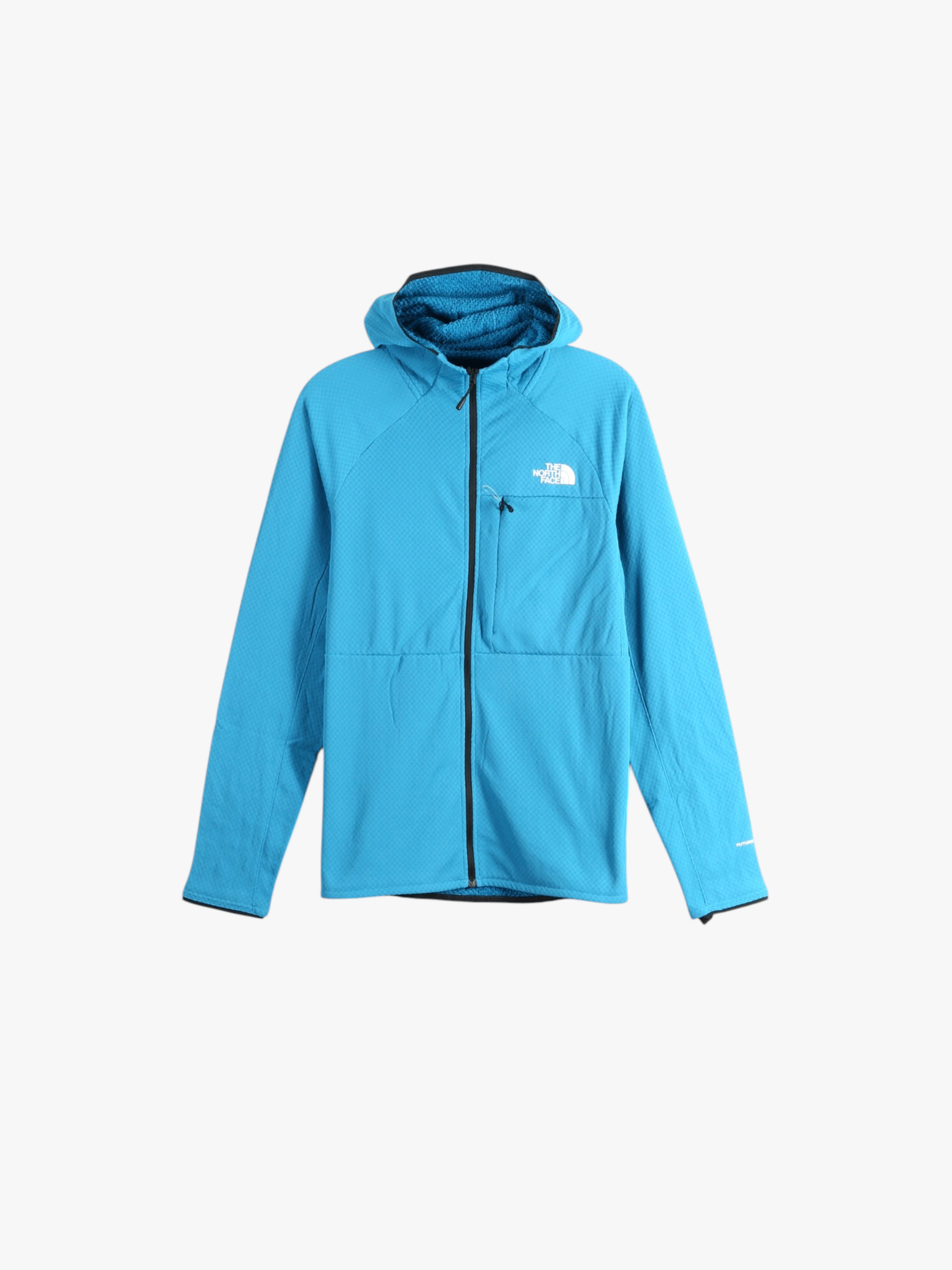 Blue hoodie, front view