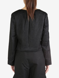 AMOMENTO - Women Sheer Padded Cropped Jacket