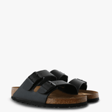 Black sandals, front view