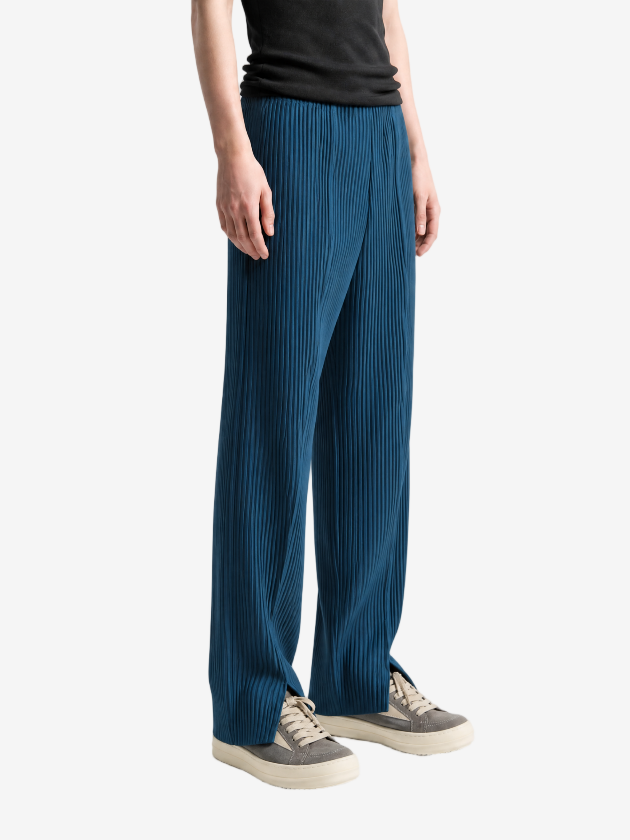 Blue pants, full body view