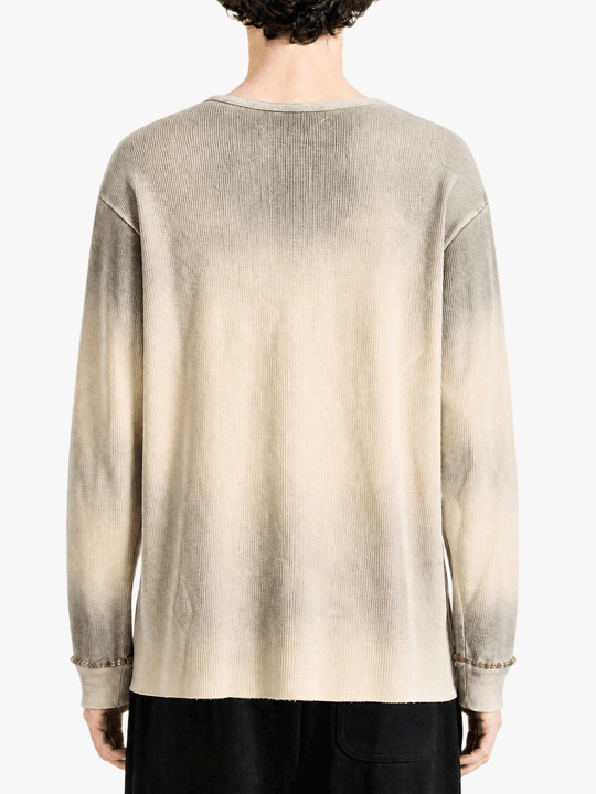 Tan hoodie, full body view