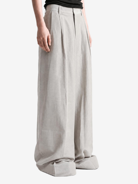 Grey pants, full body view