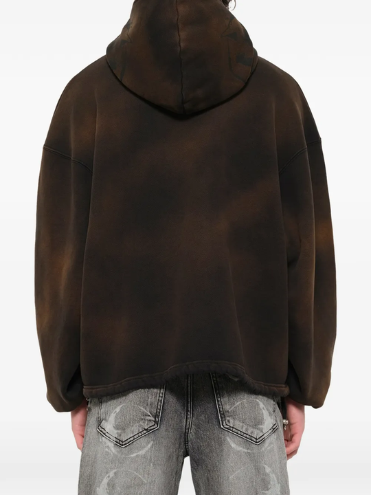 Brown hoodie, full body view