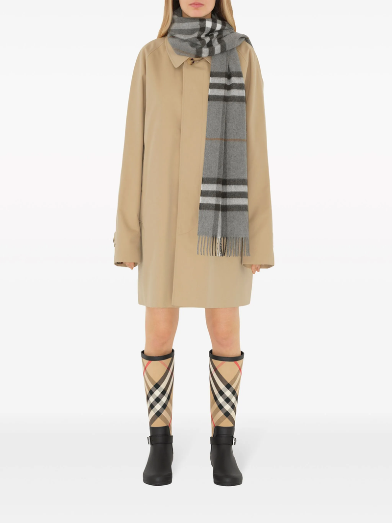 BURBERRY - Unisex Check Cashmere Scarf