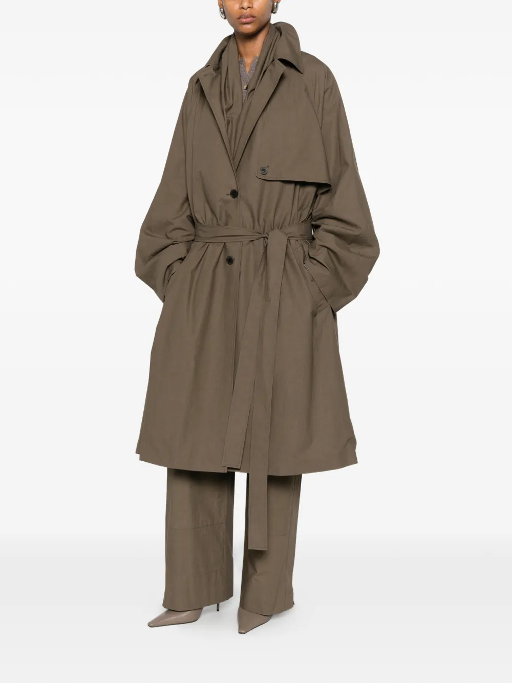 Brown coat, full body view