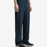 Navy pants, full body view