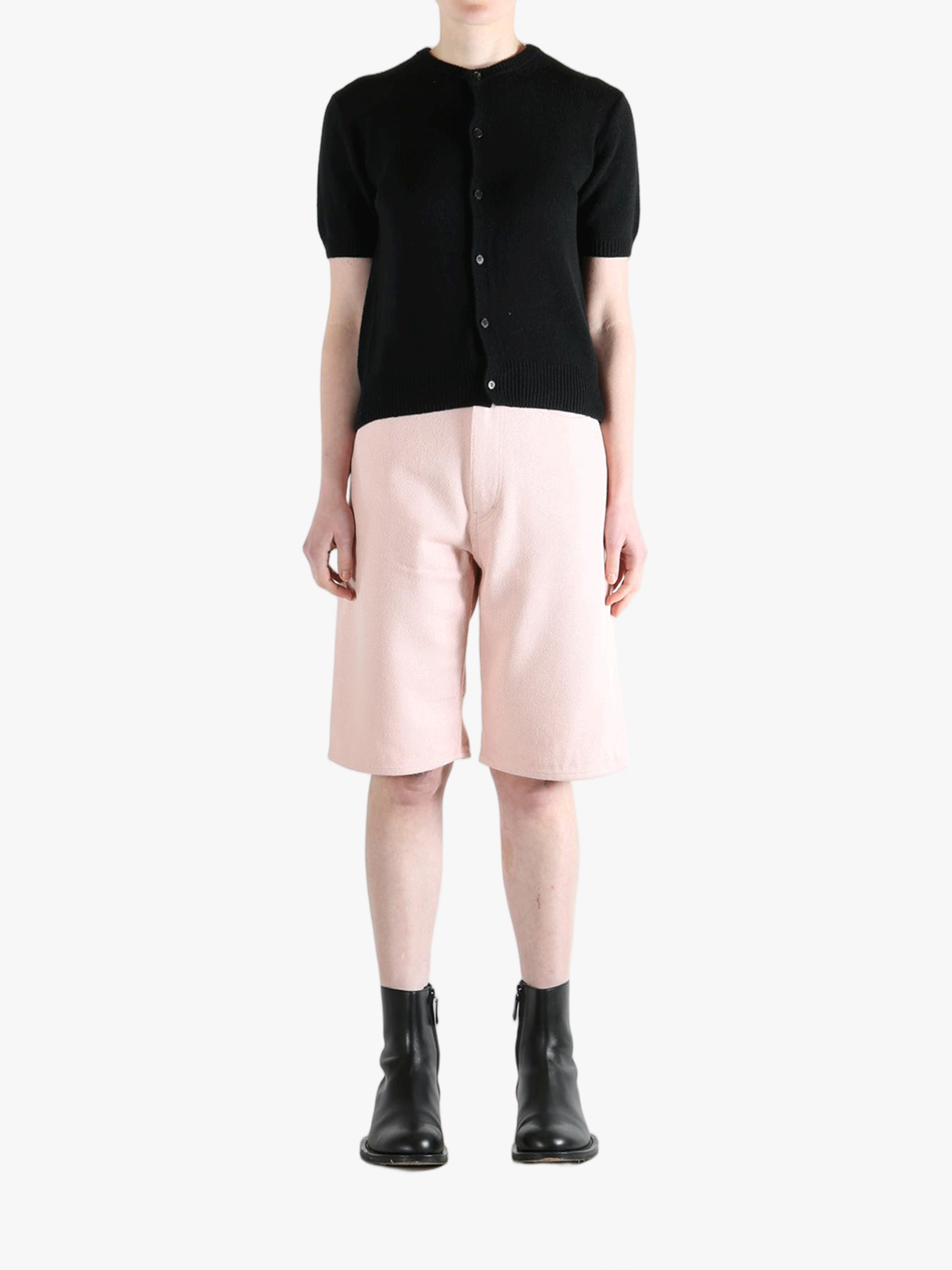 Black knitwear, full body view