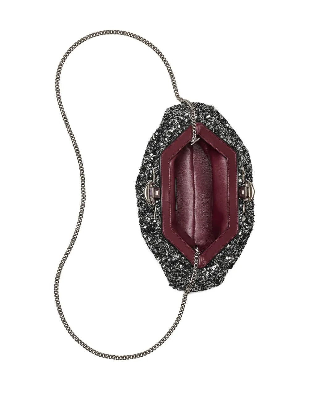 Close up of the grey bag, showing texture of the polyester and cotton fabric