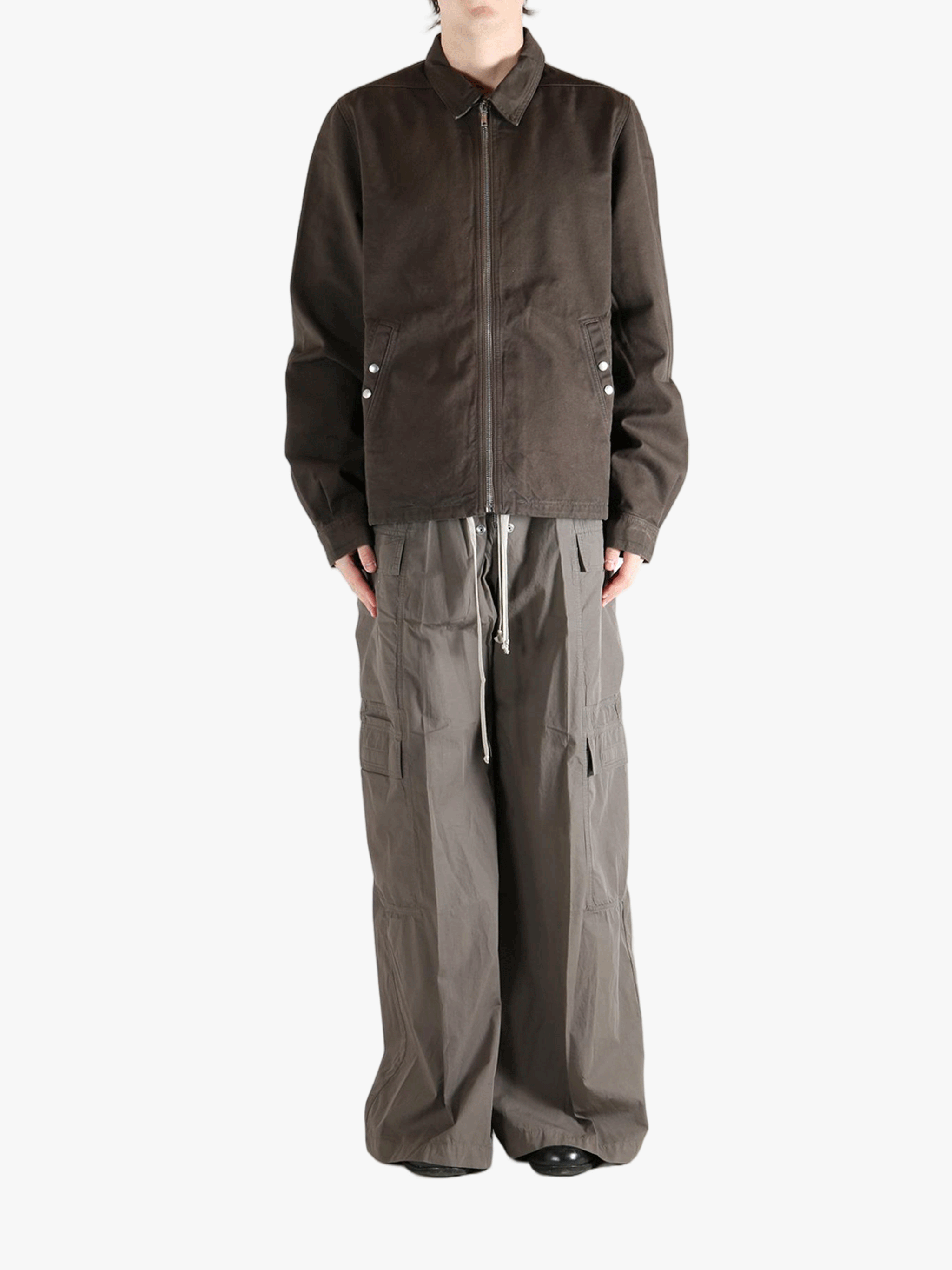 Brown jacket, full body view