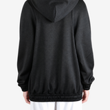 Black hoodie, full body view