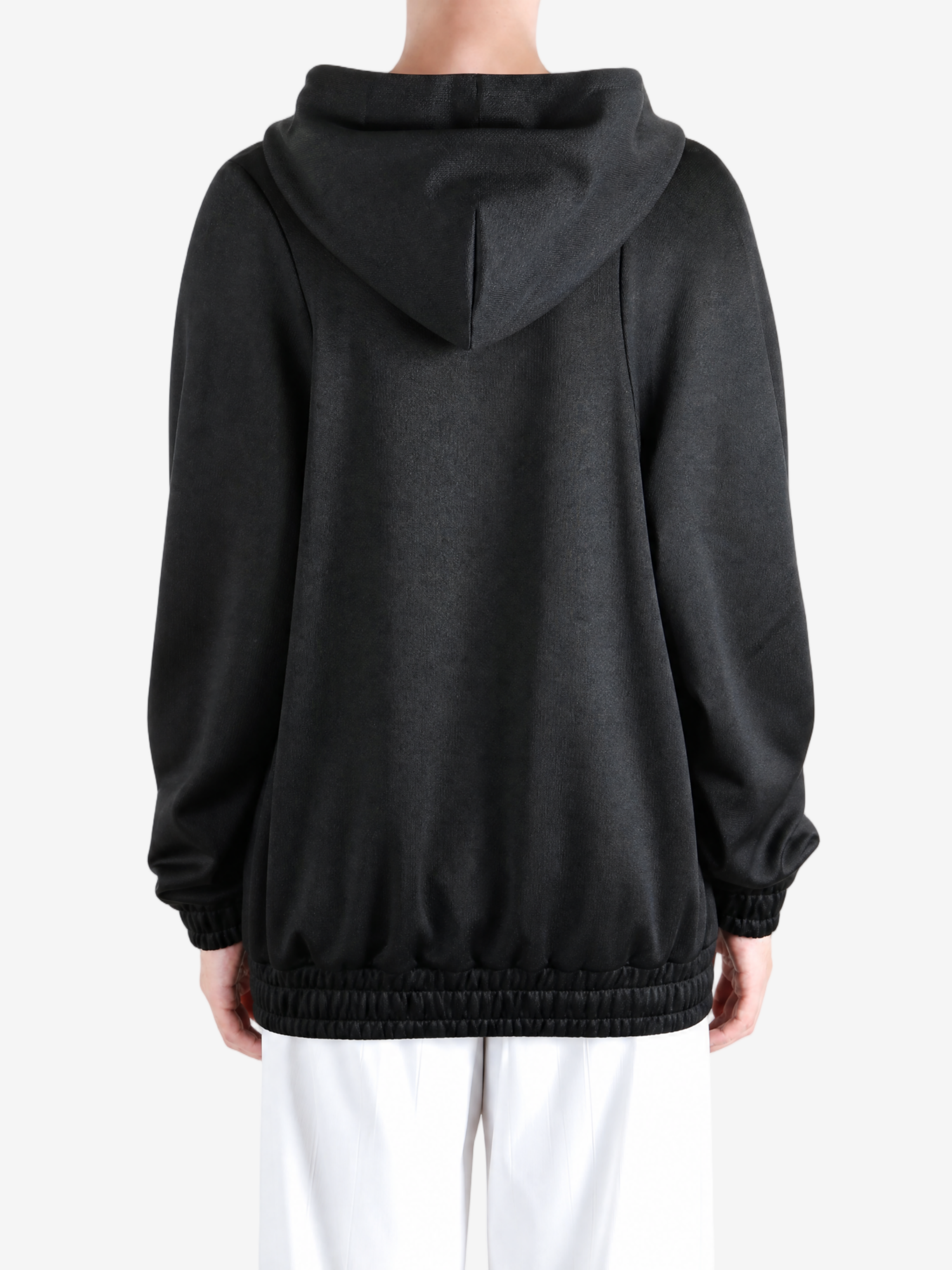 Black hoodie, full body view