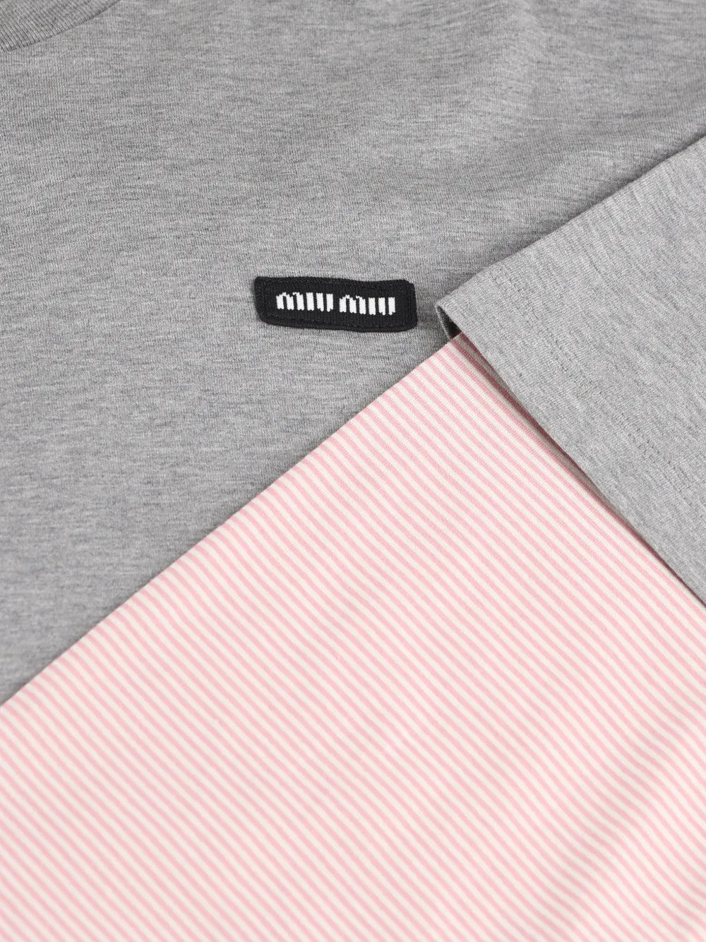 Close up of Grey shirt, showing texture of the 100% cotton fabric