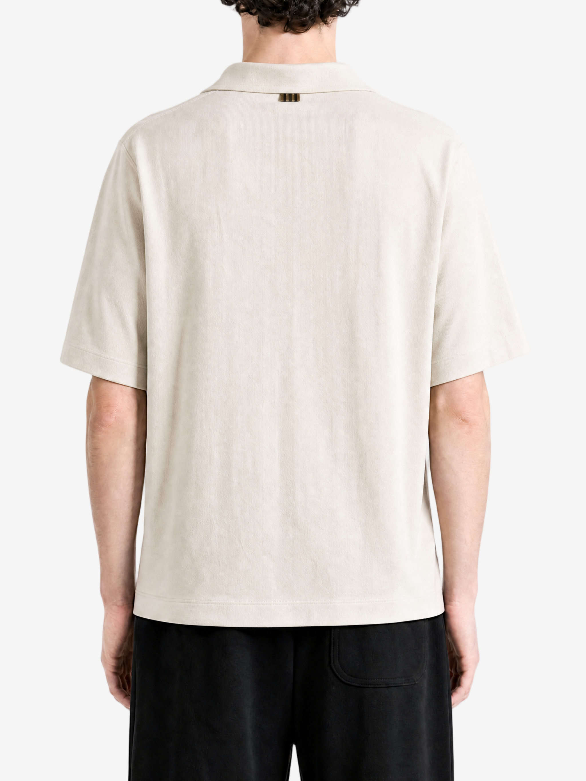 Tan t-shirt, full body view