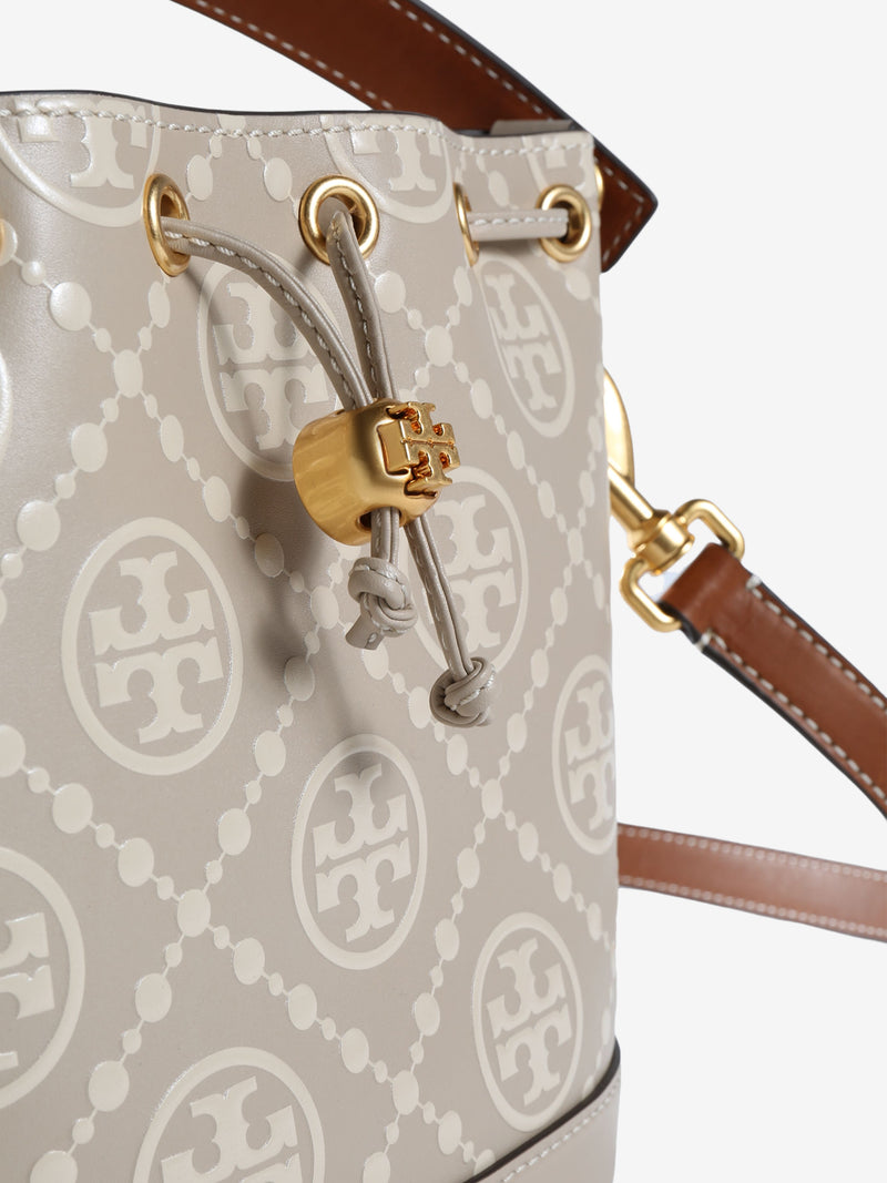 TORY BURCH - Women T Monogram Contrast Embossed Bucket Bag