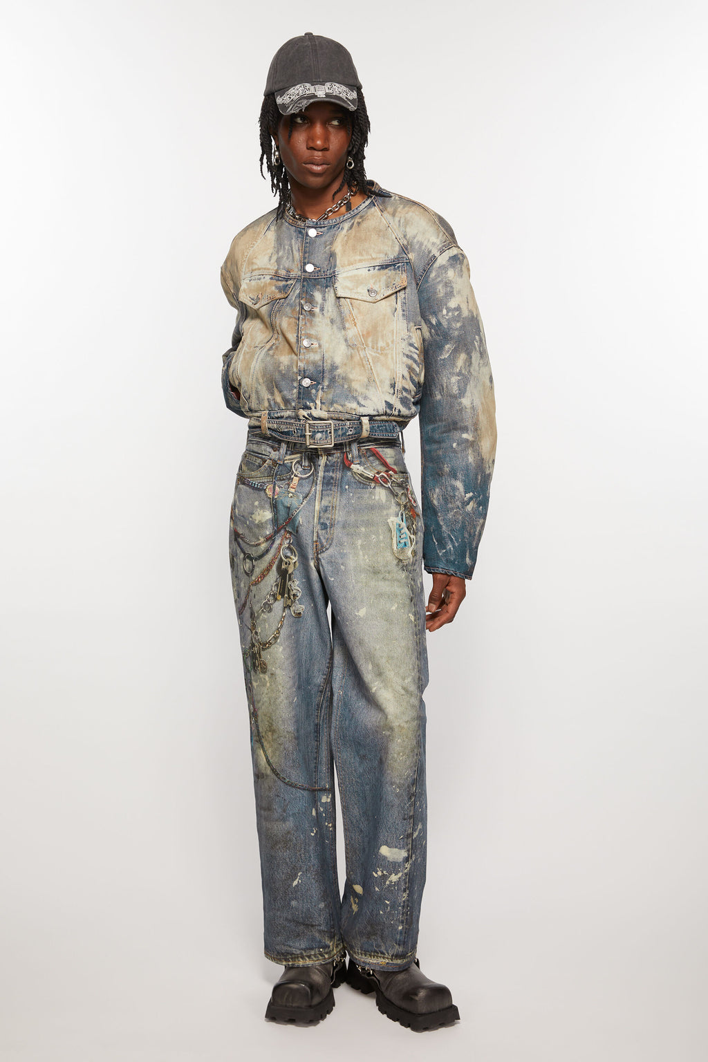 ACNE STUDIOS - Men Destroyed Relaxed Denim Jacket