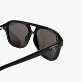Black glasses, back view