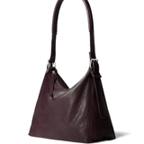 Brown leather handbag,side view
