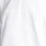 Close up of White t-shirt, showing texture of the 99% cotton/ 1% elastane fabric