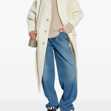 Tan sweater, full body view