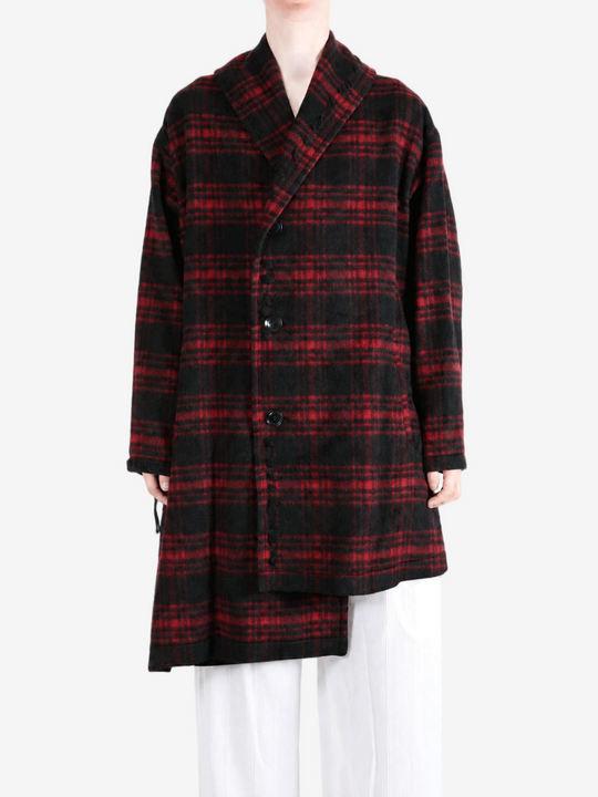 Red jacket, full body view