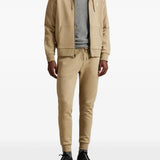Tan hoodie, full body view