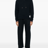 Navy hoodies, full body view