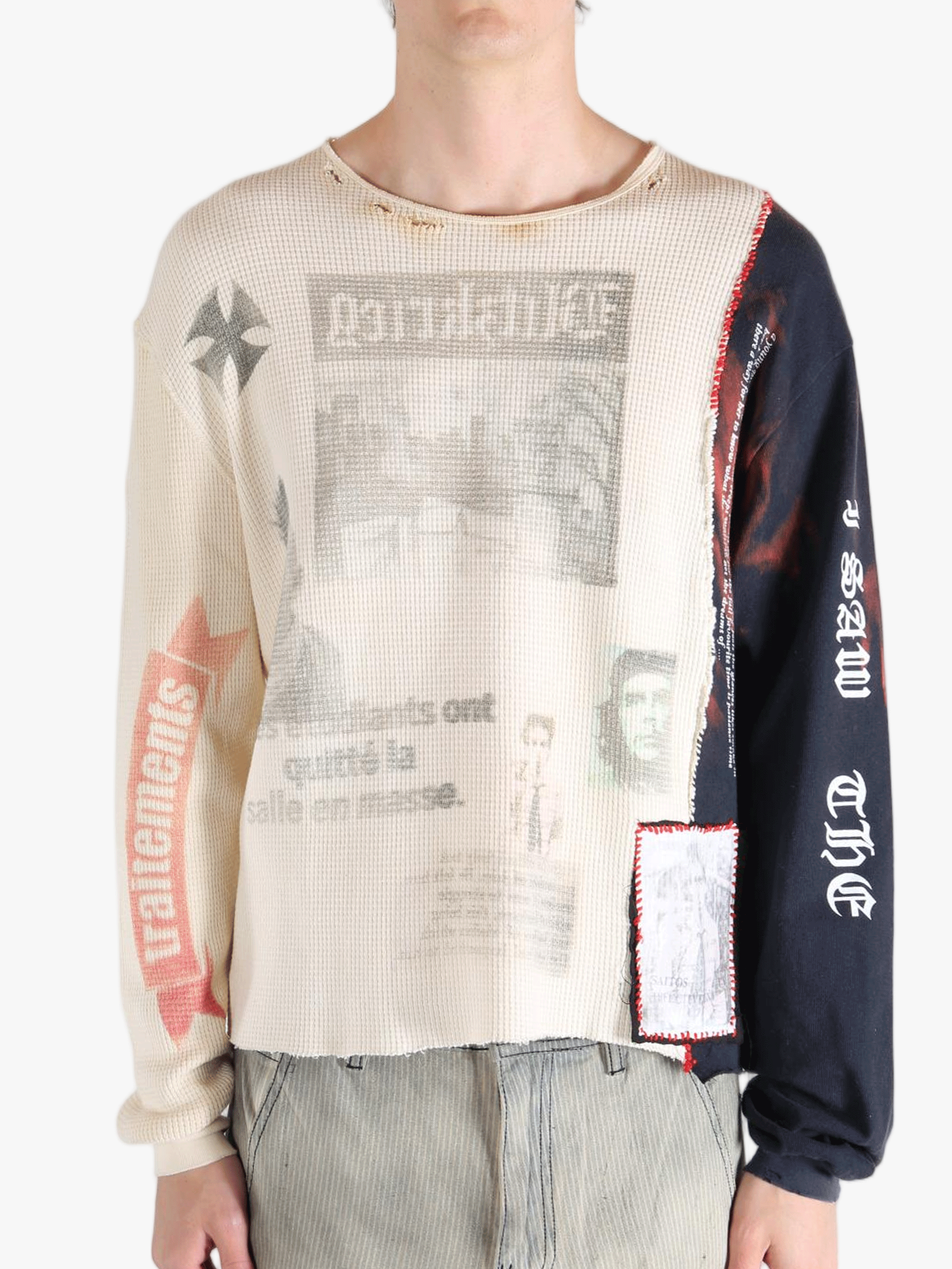 White knitwear worn by a person, showing the knitwear fit