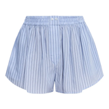 Blue shorts, front view