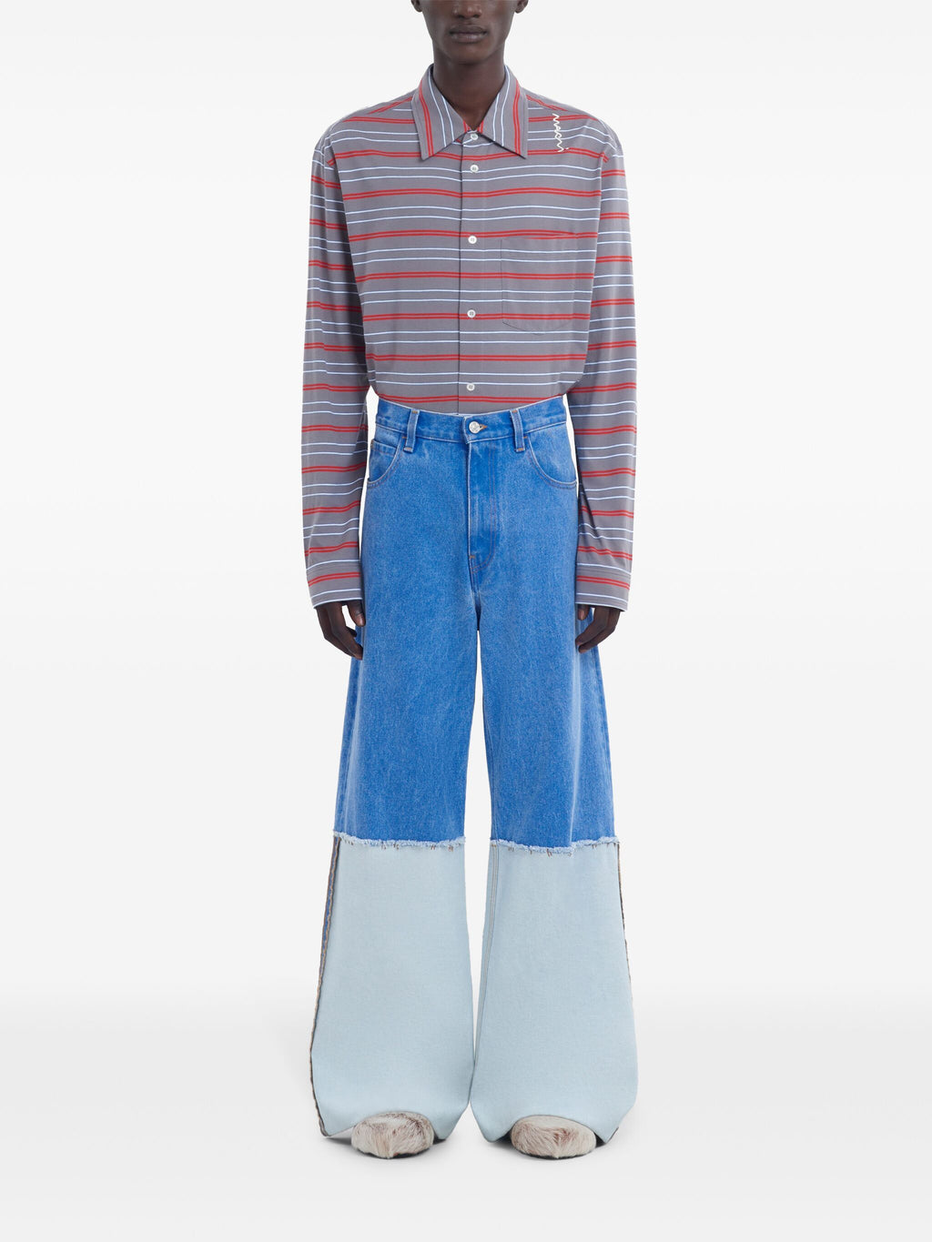 MARNI - Men Contrast Denim Trousers