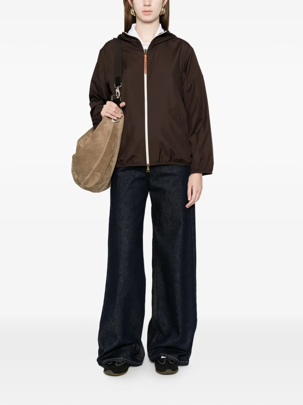 Brown jacket, full body view