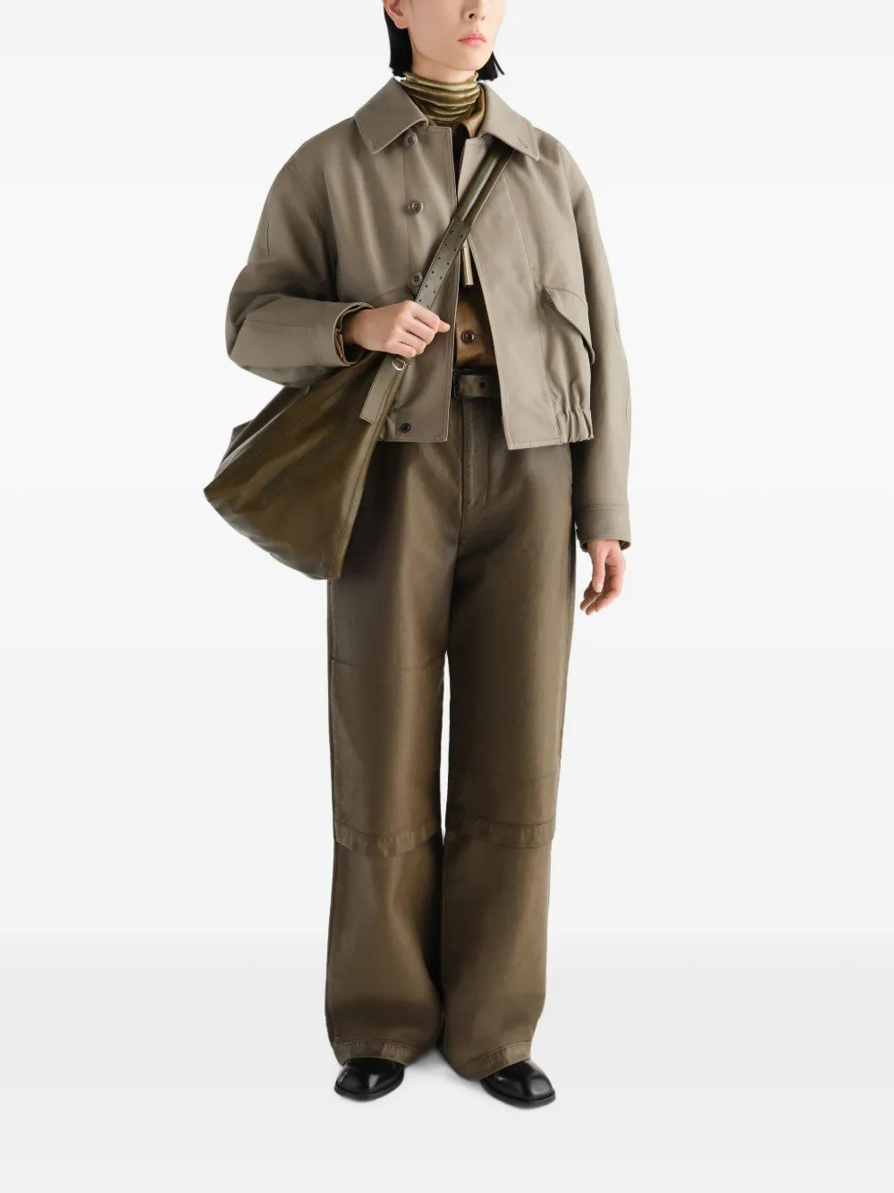 Tan jacket, front view