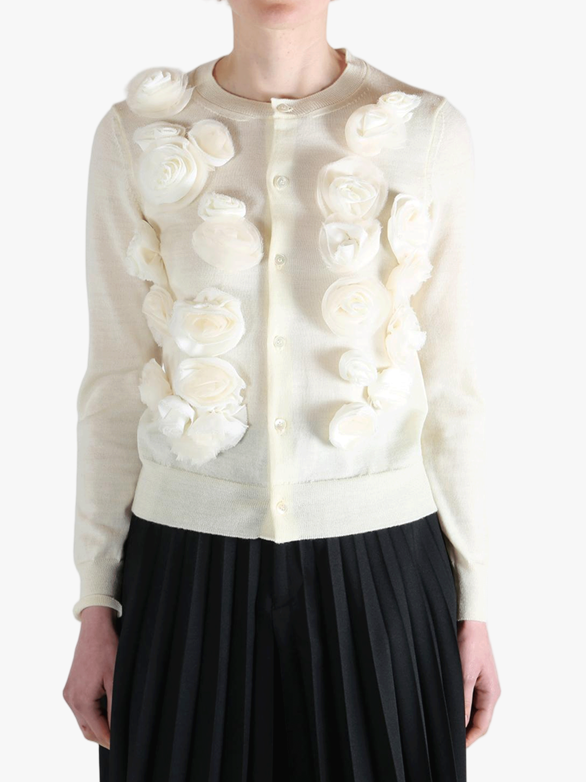 White jacket worn by a person, showing the jacket's fit