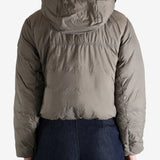 Grey jacket worn by a person, showing the jacket's fit