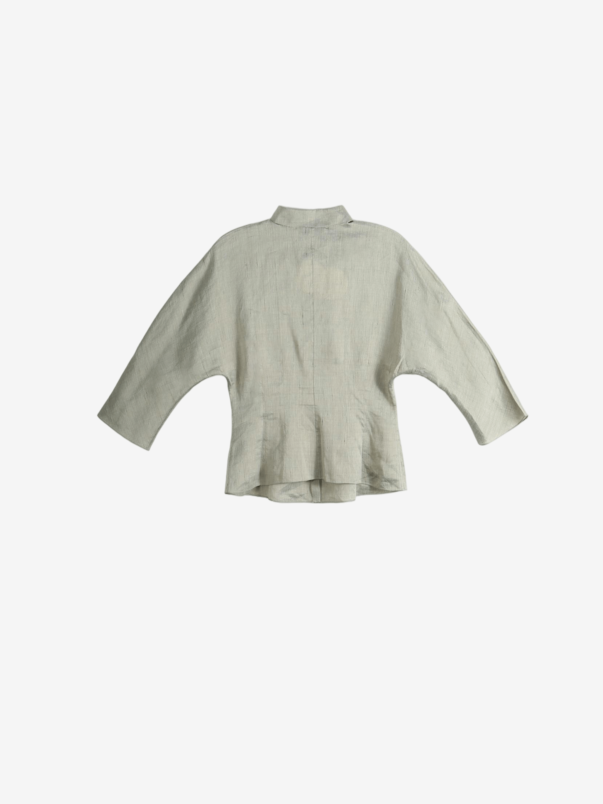 Grey shirt, back view