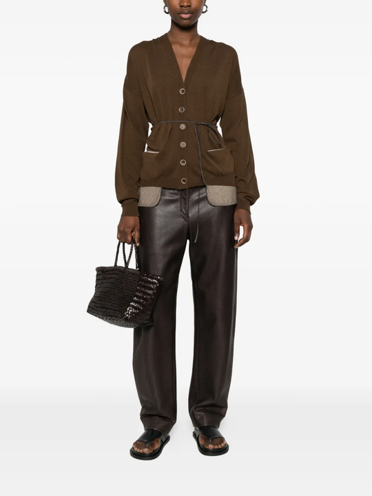 Brown  knitwear, full body view