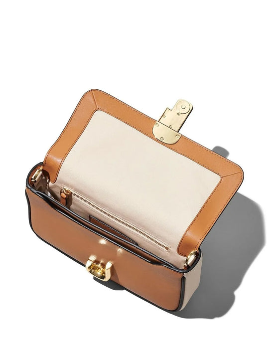 Tan bag, top view