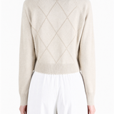 Tan knitwear, full body view