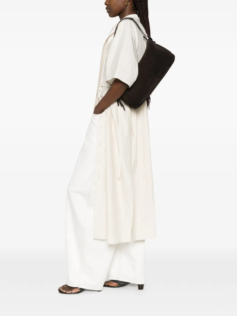 Brown bag, full body view