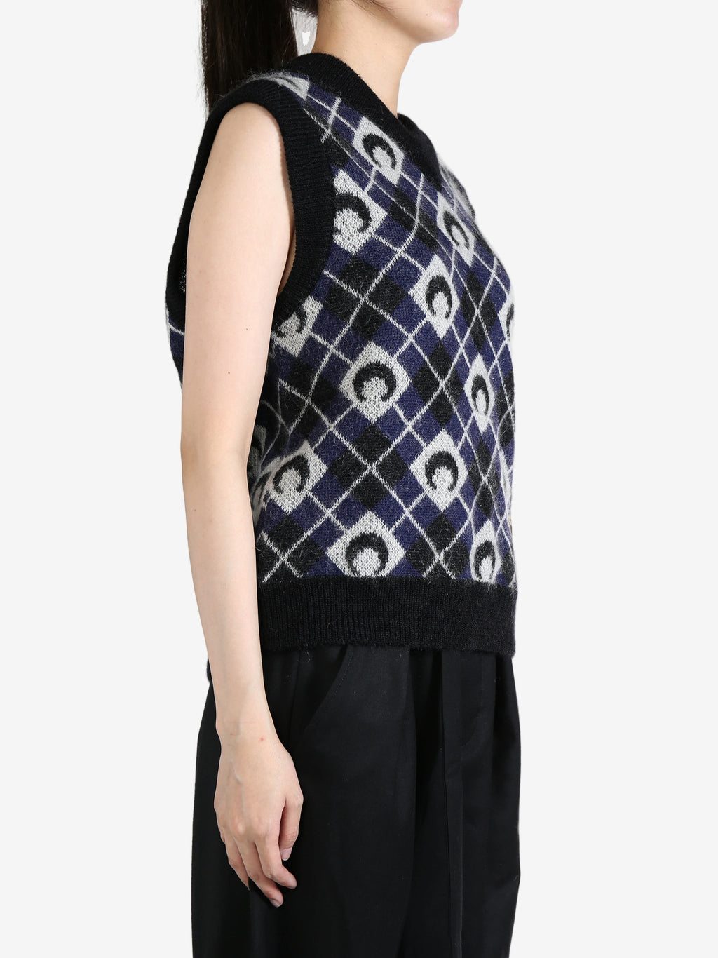 MARINE SERRE - Women Moon Argyle Knit Vest