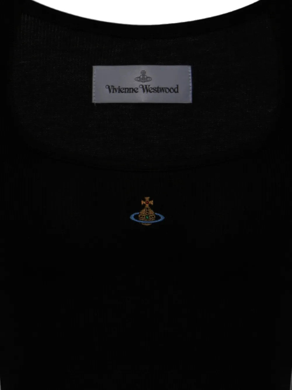 Close up of Black top, showing texture of the 95% viscose/ 5% elastane fabric