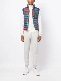 Grey pants, full body view