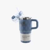 Blue tumbler, front view