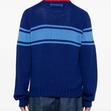 Blue knitwear, full body view