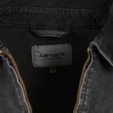 Close up of Black jacket, showing texture of the 100% cotton fabric