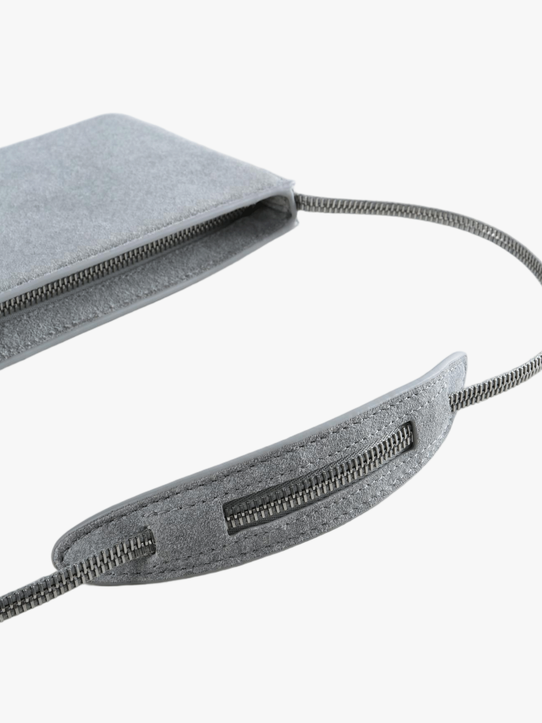 Close up of Grey bag, showing detail