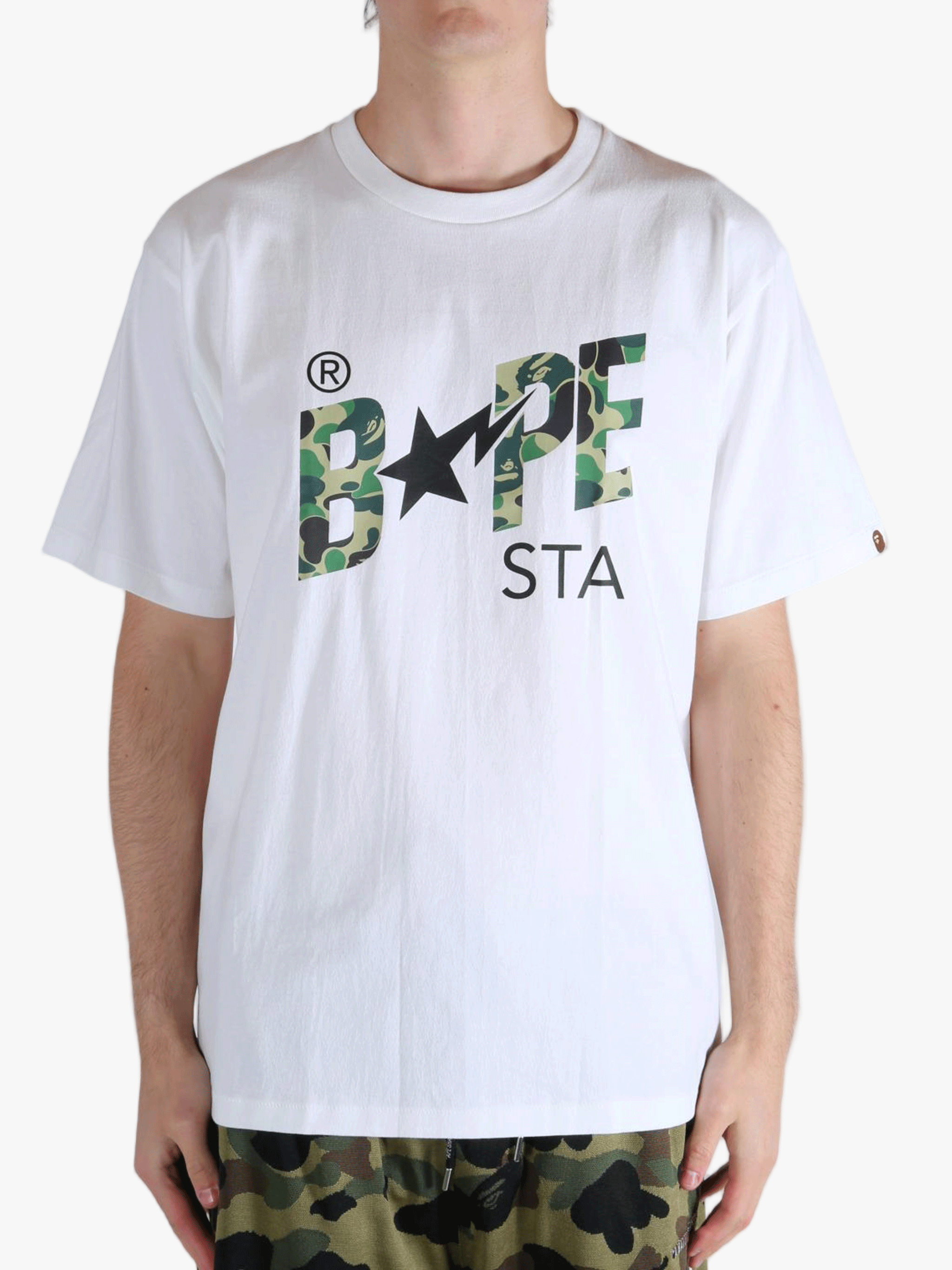 White tee, front view