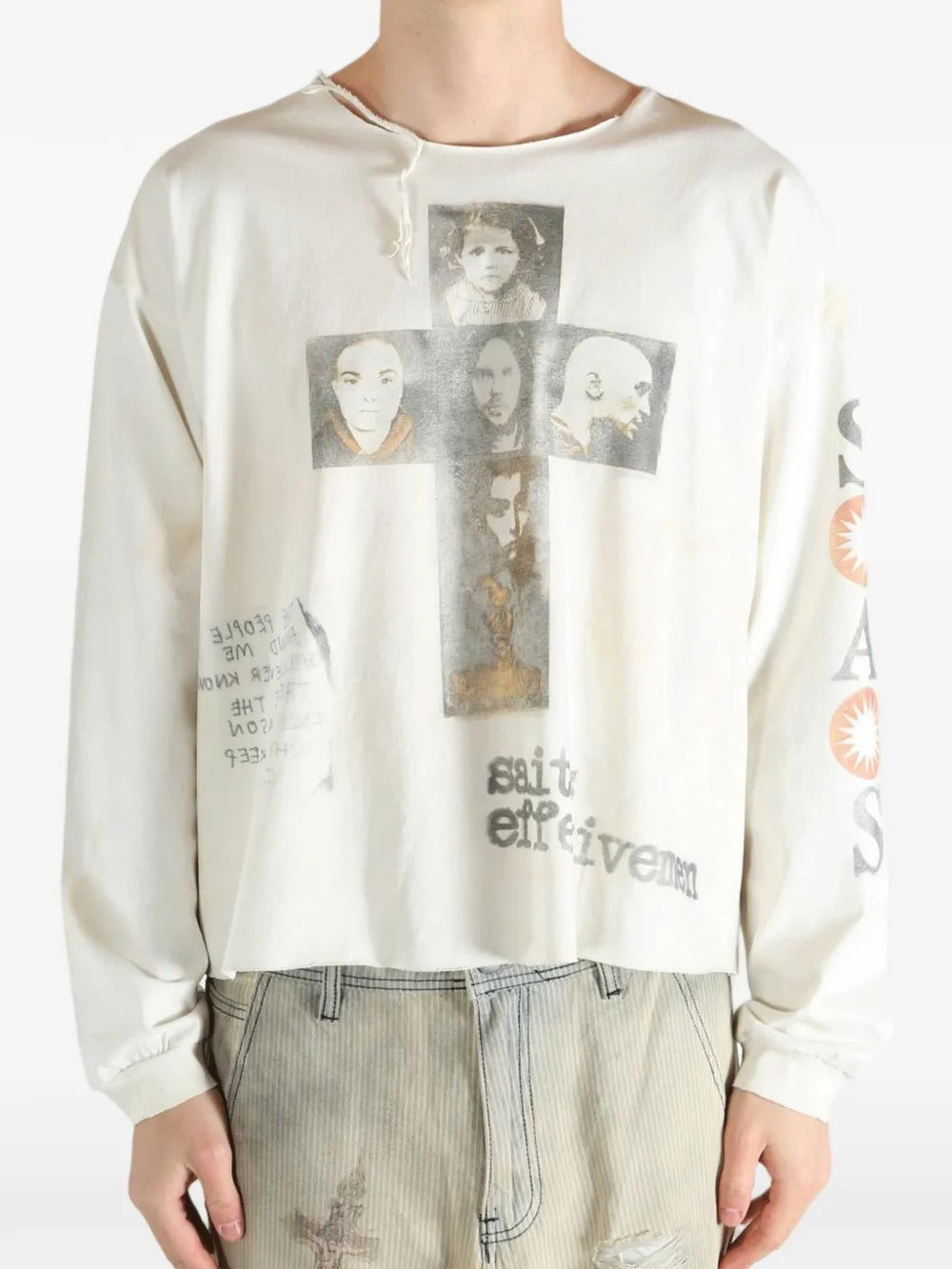 White shirts worn by a person, showing the shirt's fit